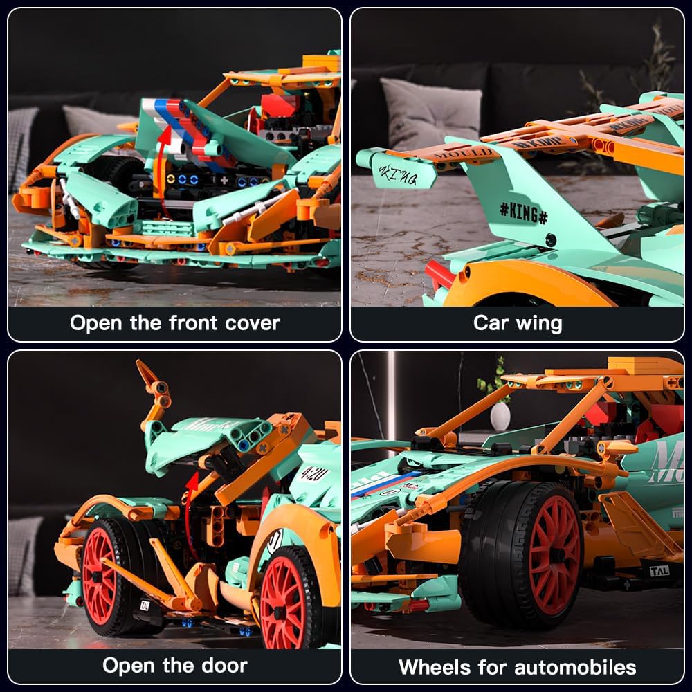 Mould King Apollo IE – Juego de construcción de autos de juguete, 13155 bloques de construcción Super Race Car modelo de coche deportivo con control