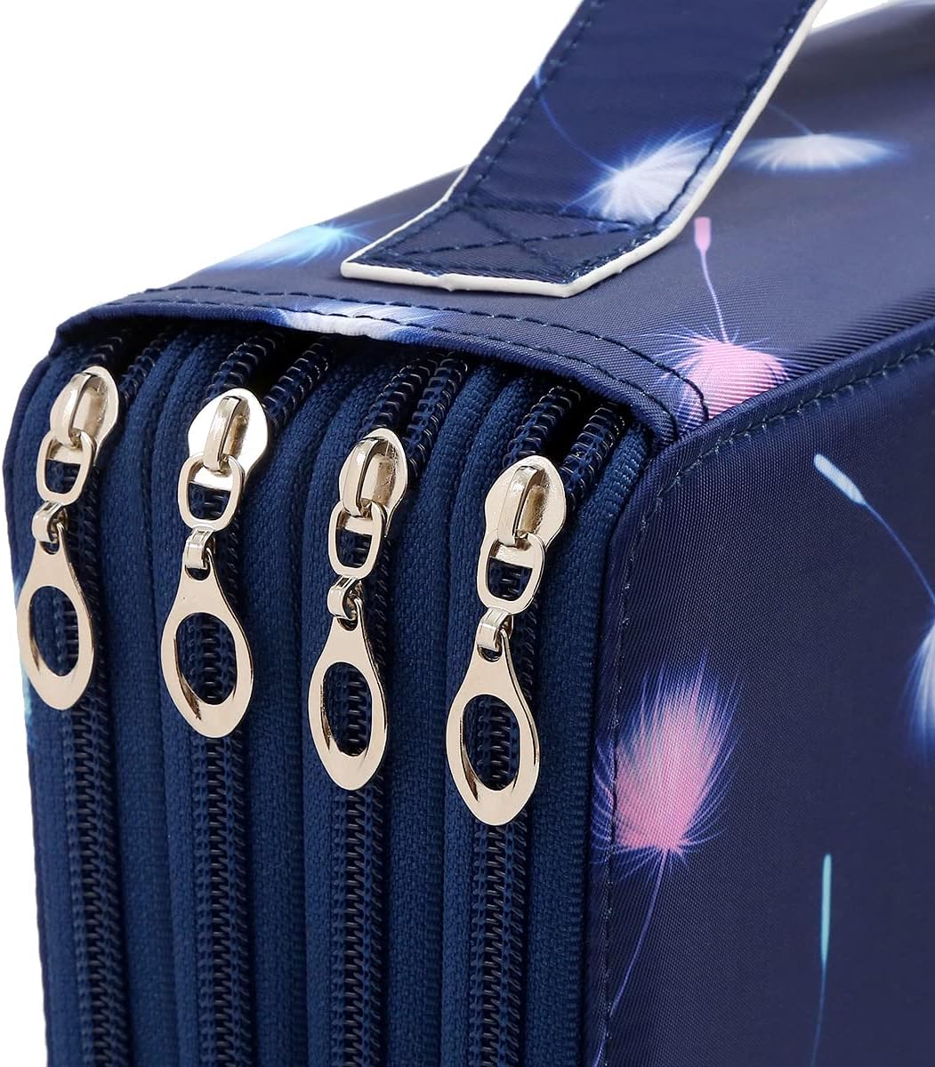 Lbxgap Estuche organizador portátil de 200 ranuras con patrón de impresión para bolígrafos o marcadores de acuarela, estuche organizador para