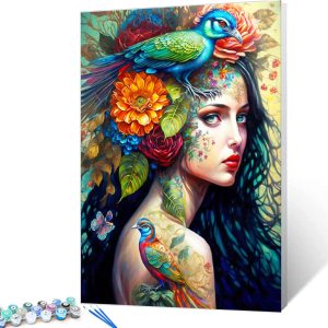 Tatuajes únicos, kits de pintura por números para adultos principiantes, hermosas mujeres pintan por números en lienzo, fácil de pintar para Tatuajes únicos, kits de pintura por números para adultos principiantes, hermosas mujeres pintan por números en lienzo, fácil de pintar para
