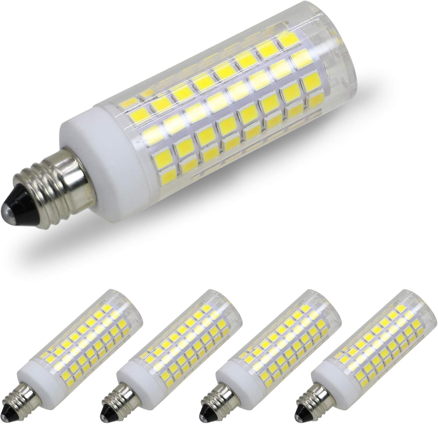 Paquete de 4 bombillas LED E11, totalmente nuevas (102 LED), equivalente a 8 W 75 W-100 W, 850 LM, luz diurna 6000 K, regulable, base de mini