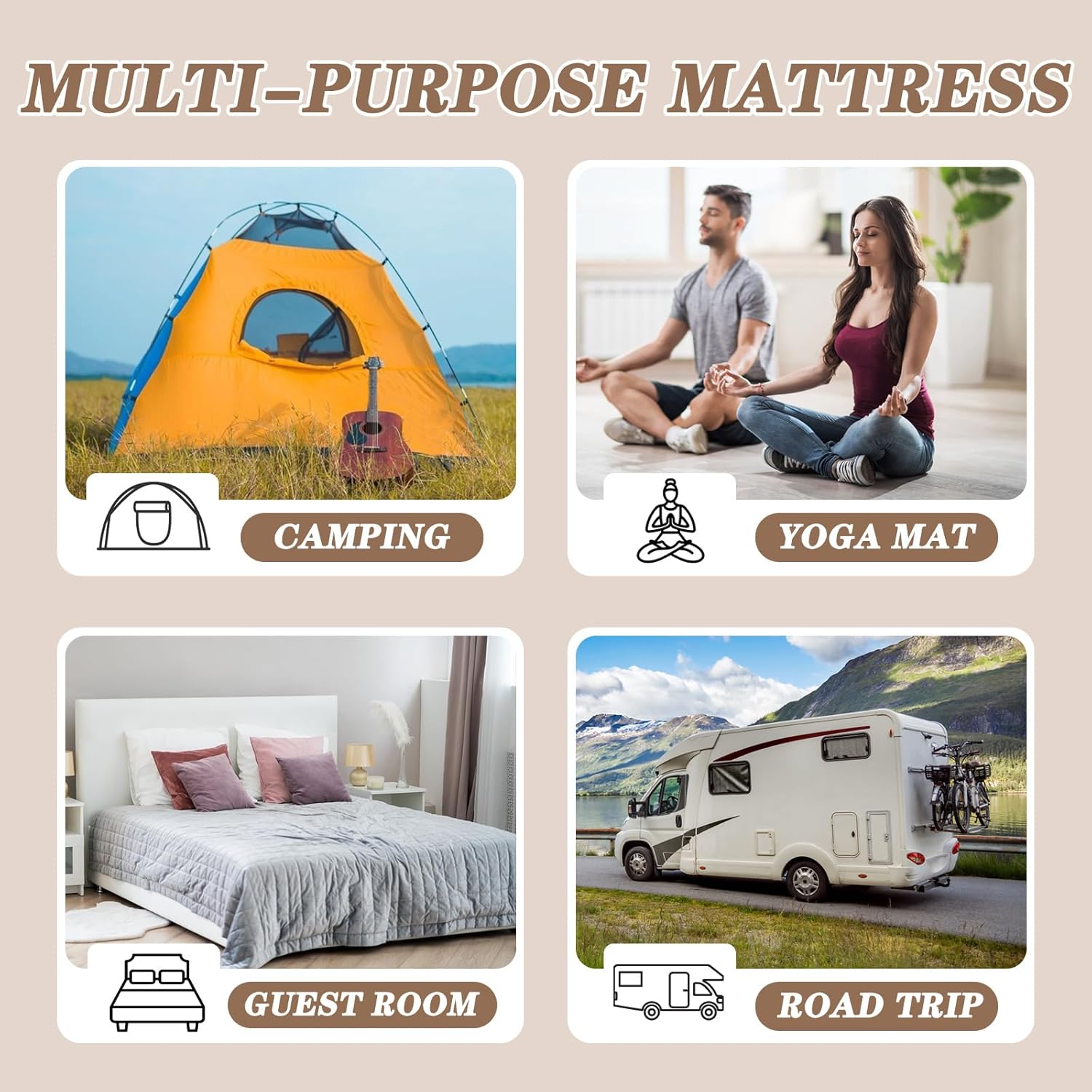 DoCred Japanese Floor Mattress, Japanese Futon Mattress Foldable Mattress, Roll Up Mattress Tatami Mat, Thick Folding Sleeping Pad Breathable Floor