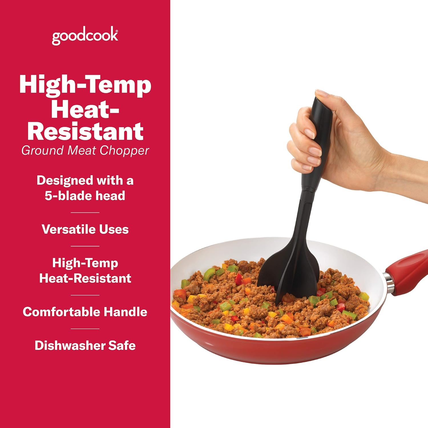 Good Cook picador de carne para hamburguesa, resiste altas temperaturas, Paquete de 2