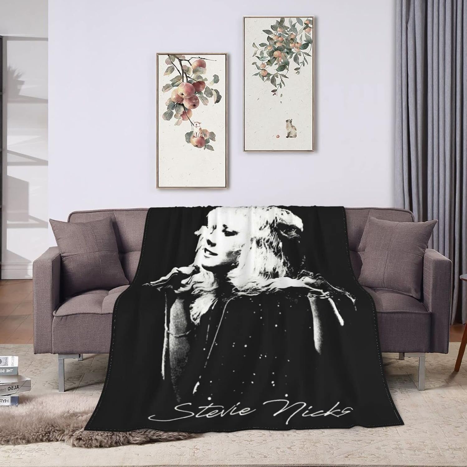 Stevie Singer Music Nicks – Manta de forro polar, manta de aire acondicionado suave para todas las estaciones, manta gráfica de cama de 40 x 30