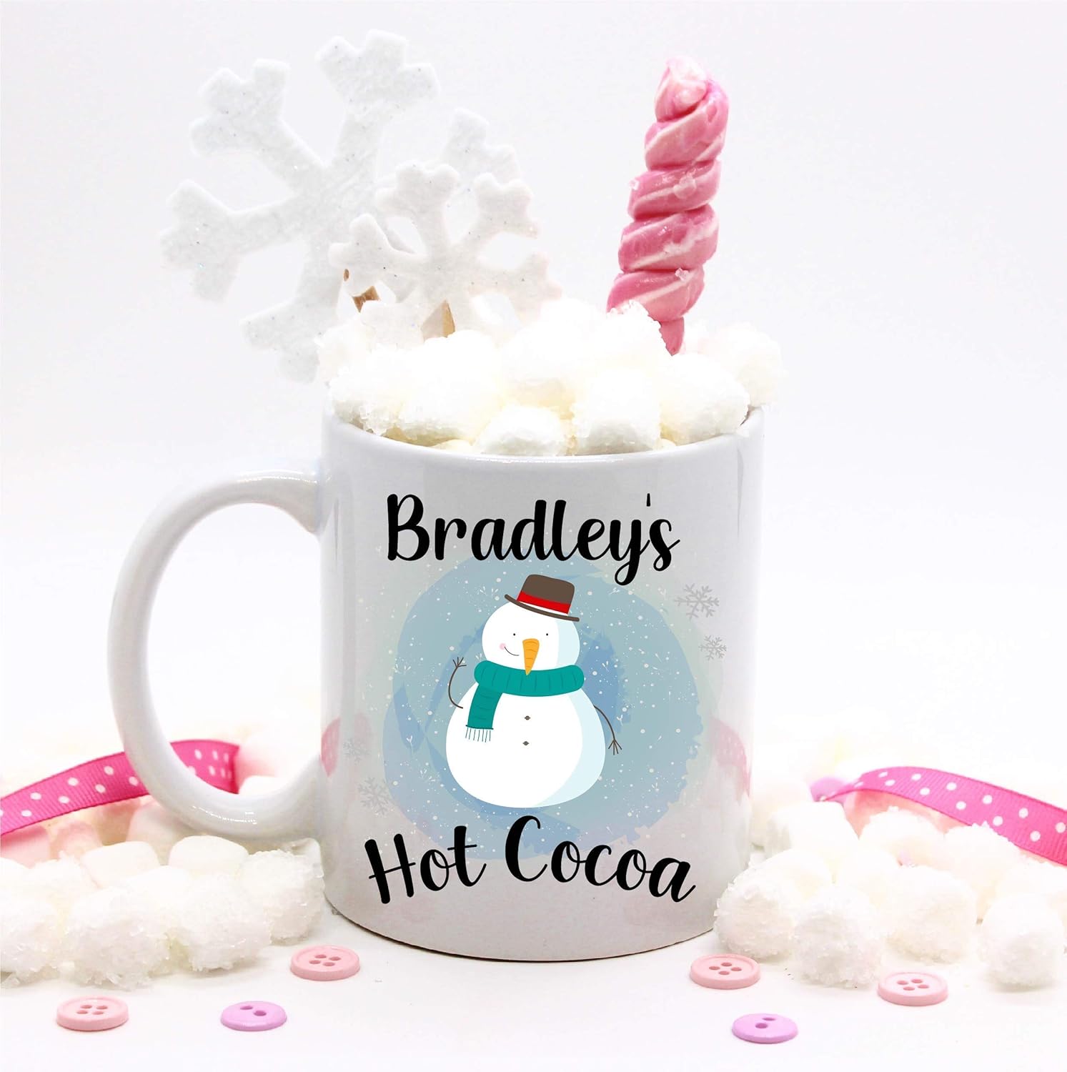 Personalized Snowman Boy Hot Cocoa Mugs, Gifts for Him, Christmas Hot Cocoa, Custom Hot Chocolate Mugs for Kids, Winter Gifts, Snow Day, Christmas