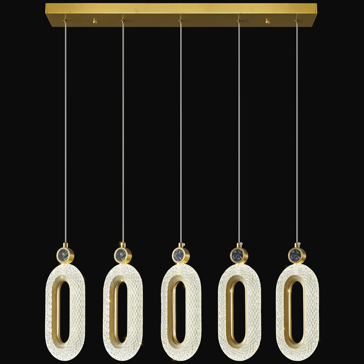 Iluminación colgante para isla de cocina, luces LED regulables, modernas, doradas, para comedor, sala de estar, dormitorio, pasillo, entrada,