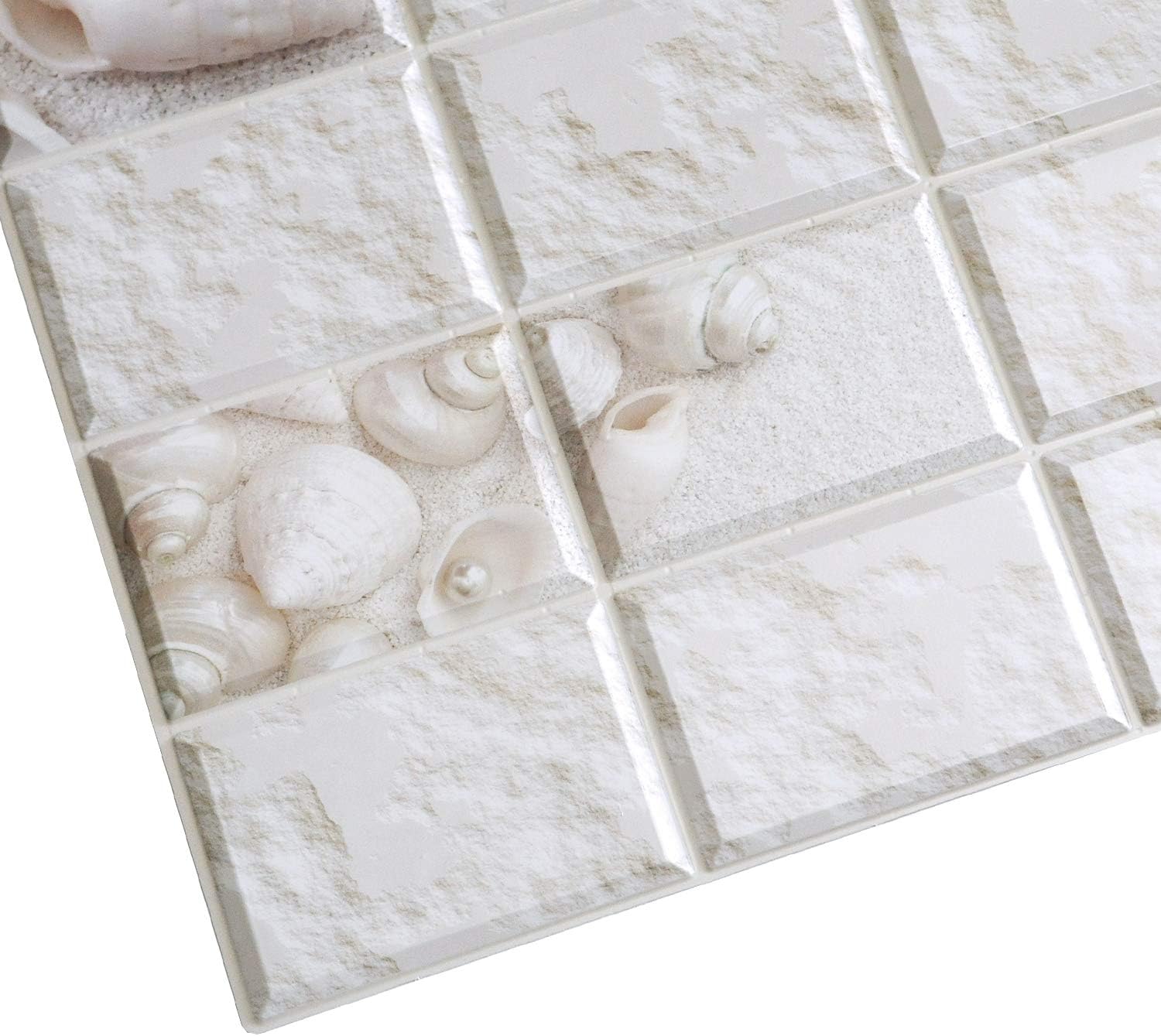 Dundee Deco PG7038-10 – Panel de pared 3D de cloruro de polivinilo sintético blanco envejecido, 3.2 pies x 1.6 pies (37.8in x 18.9in), decoración de