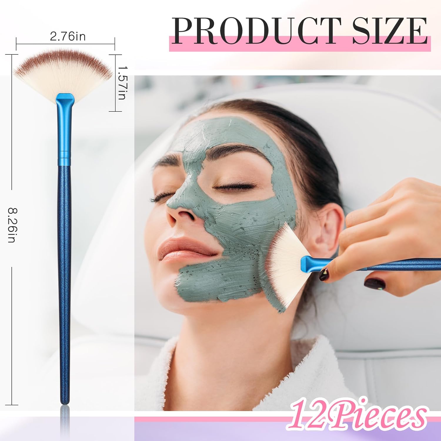 Ziliny 12 piezas de cepillo facial suave para colorete, cepillo de maquillaje, aplicador de ácido, herramientas cosméticas multiuso para máscara de