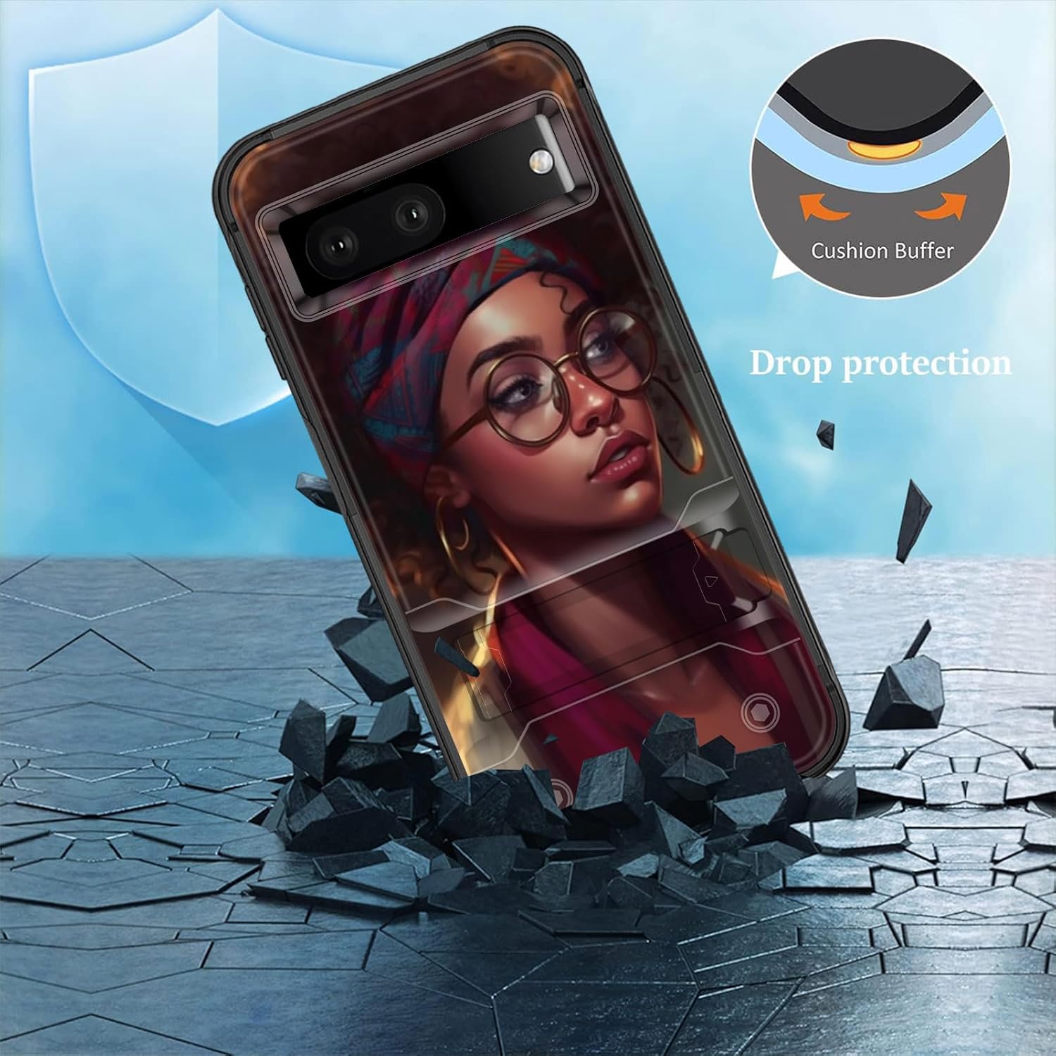 Funda para Pixel 7A, de doble capa, resistente, a prueba de golpes, con soporte, funda protectora militar a prueba de caídas para Google Pixel 7A de
