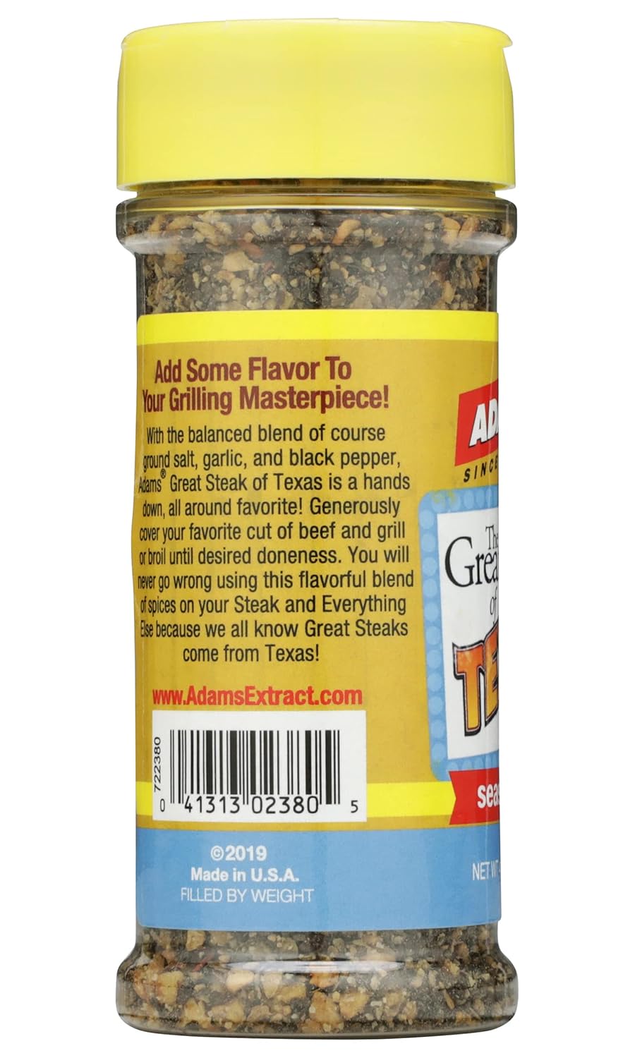 Adams Great Steak of Texas Seasoning, botella de 4.69 onzas (paquete de 1)
