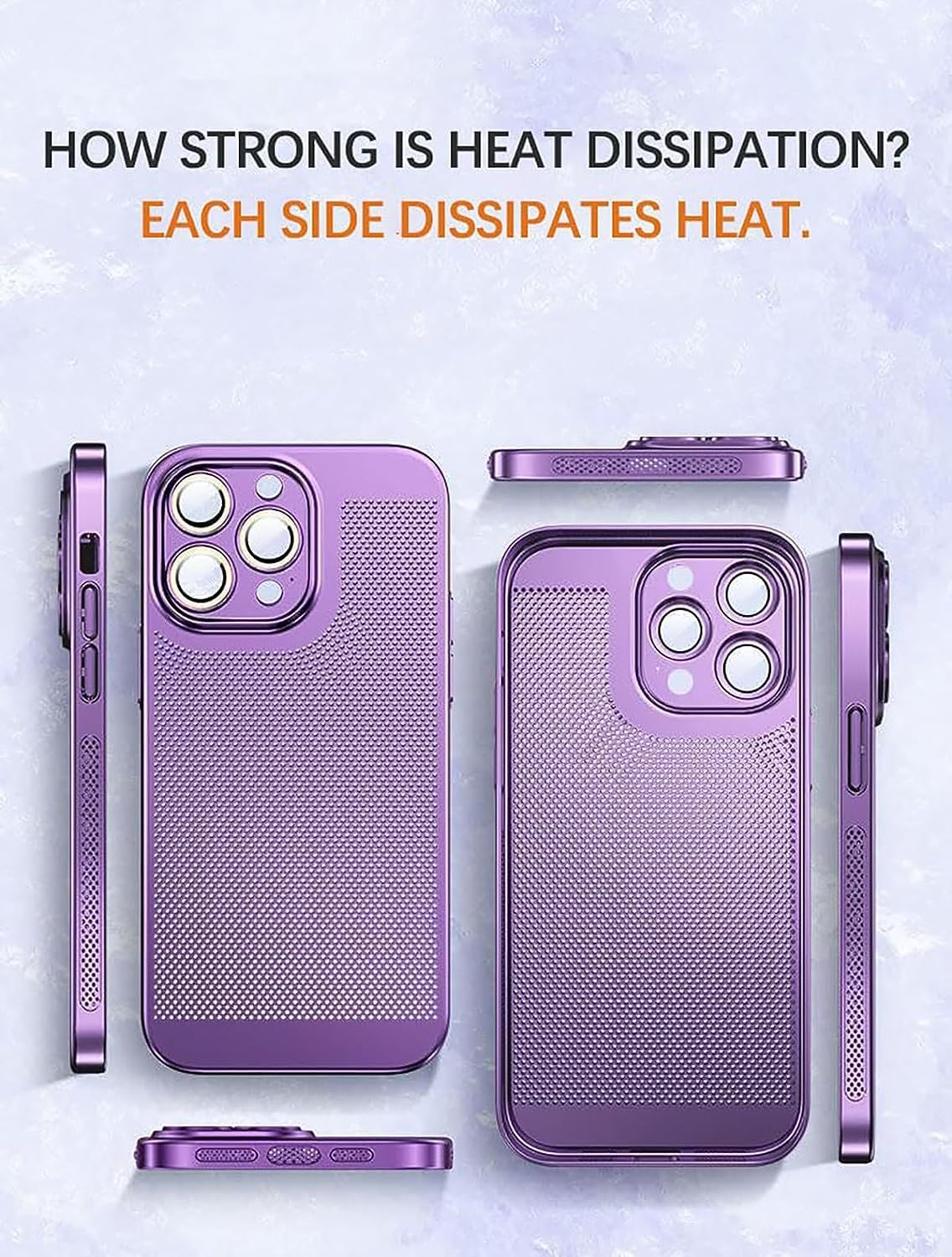Funda para teléfono con disipación de calor galvanoplastia 2024 para iPhone 14, 13, 12 Promax, nueva versión, funda para teléfono con disipación de