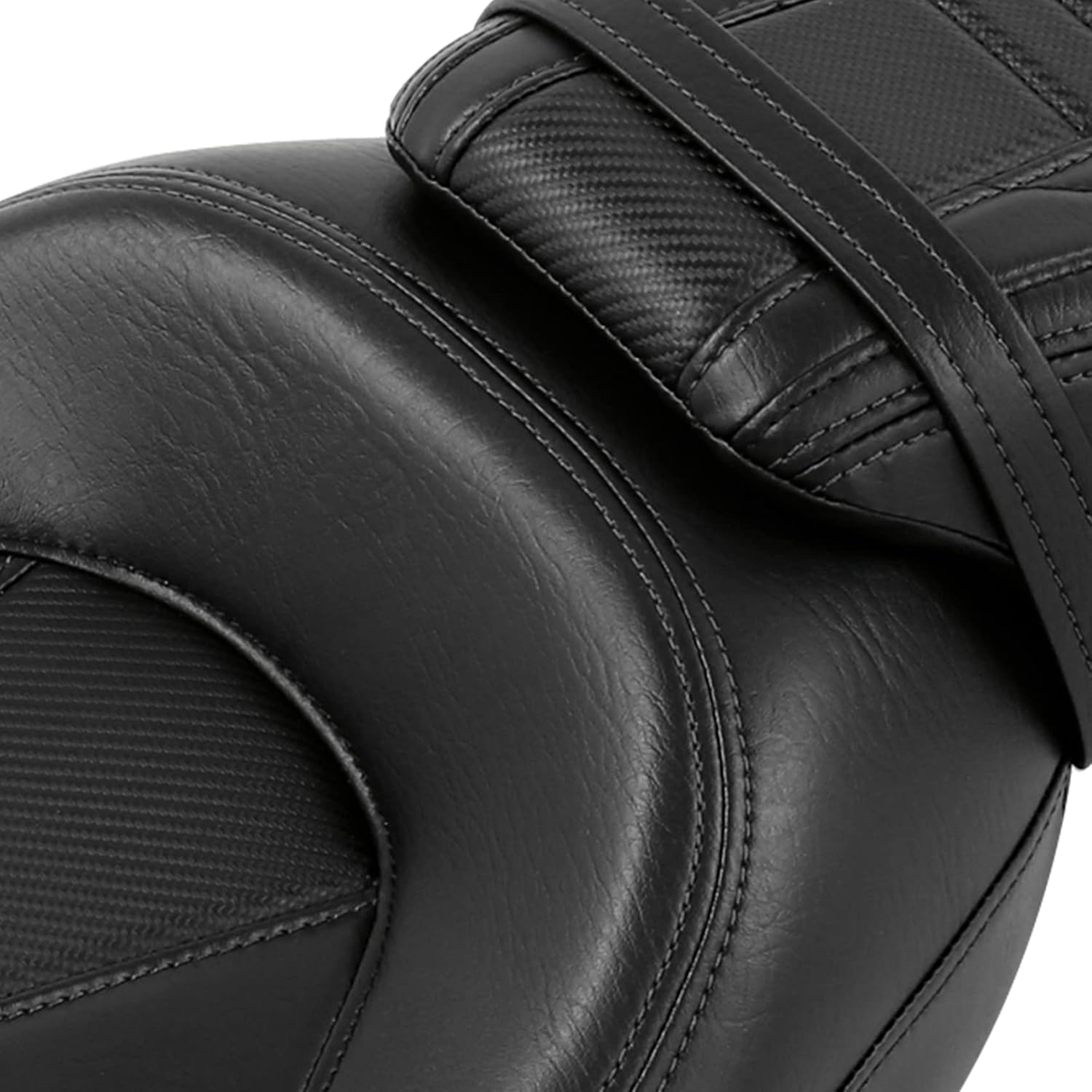 TCT-MOTORPARTS Asiento de pasajero de perfil bajo para motocicleta, respaldo del conductor, barra Sissy para Harley Touring CVO Road King Street
