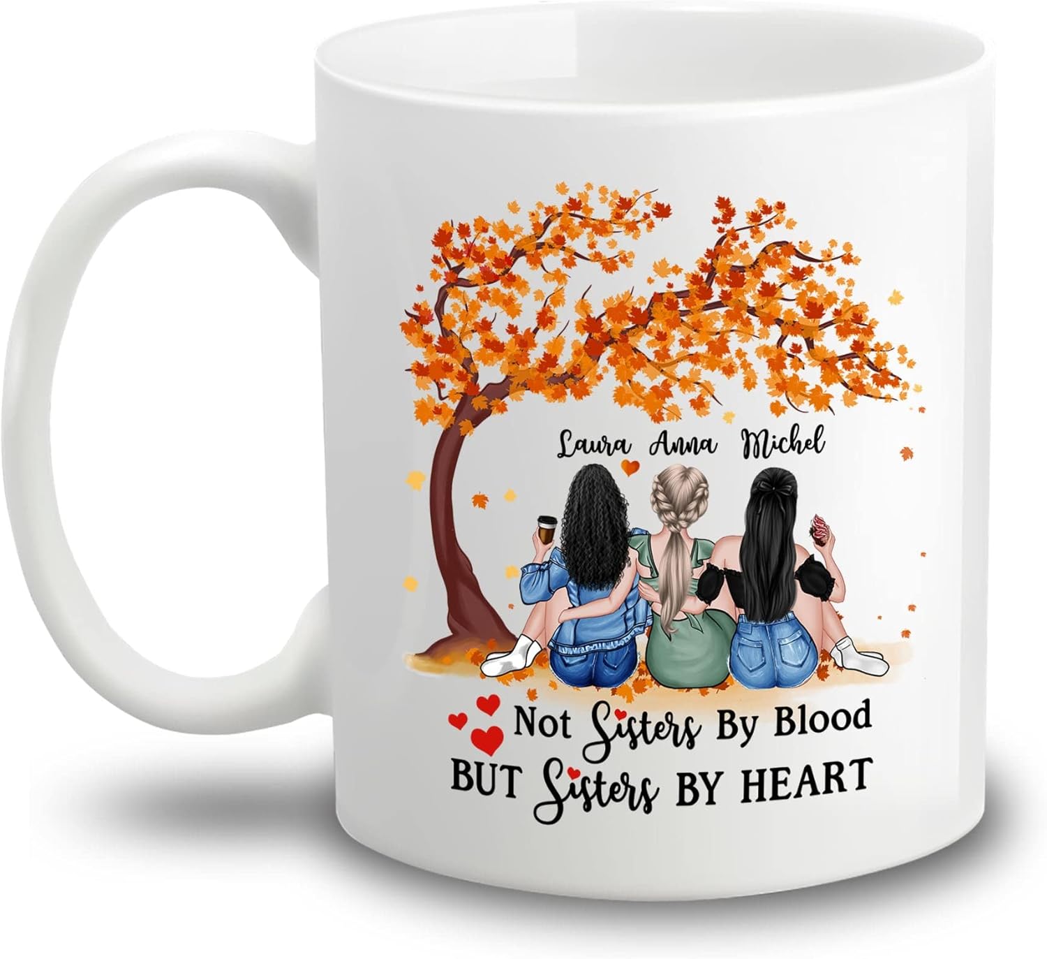 Taza de café personalizada para regalo de mejor amiga para mujeres con nombres, taza de café de amistad personalizada para mejores amigas, mejores
