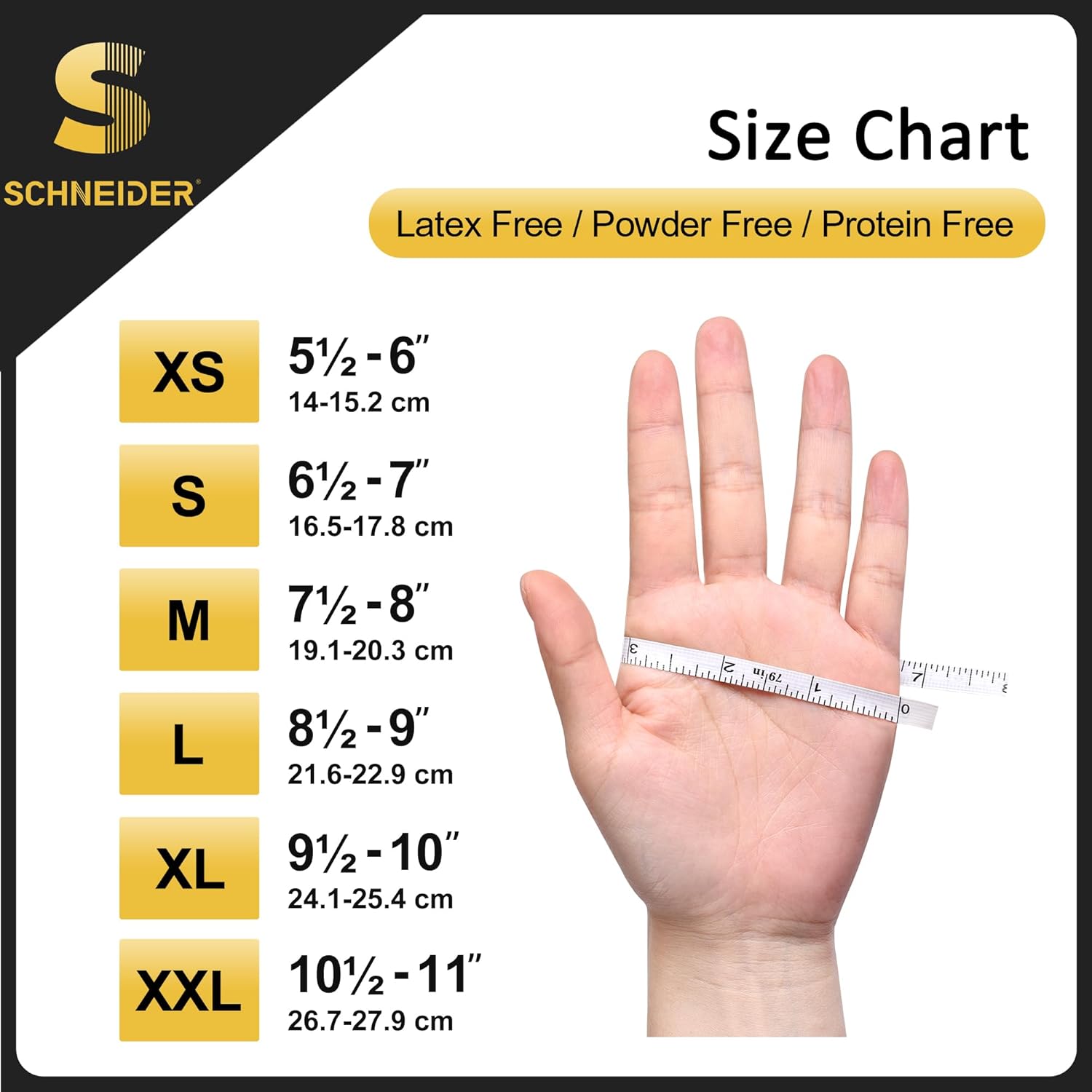 Schneider Guantes de nitrilo para examen, color negro, talla S, caja de 100 unidades, guantes desechables de nitrilo de 5 mil, sin látex, sin polvo,