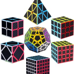 Roxenda Juego de cubos de velocidad cubo de velocidad paquete de 2 x 2 3 x 3 4 x 4 5 x 5 megaminx de fibra de carbono y cubo de pirámide colección Roxenda Juego de cubos de velocidad cubo de velocidad paquete de 2 x 2 3 x 3 4 x 4 5 x 5 megaminx de fibra de carbono y cubo de pirámide colección