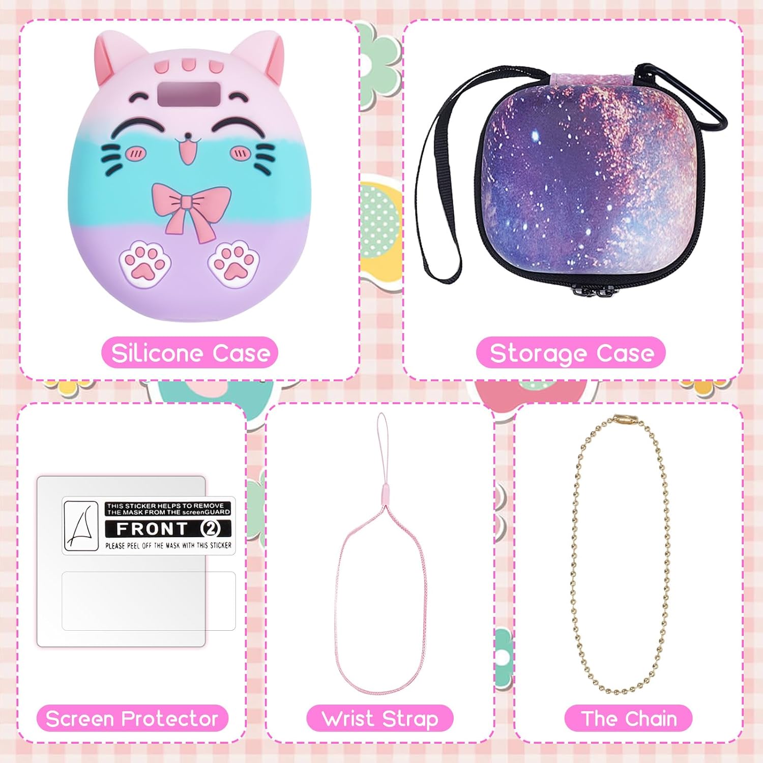 MGZNMTY Funda de viaje y funda de silicona para máquina virtual de mascotas Tamagotchi Uni, protector de pantalla compatible con Tamagotchi Uni