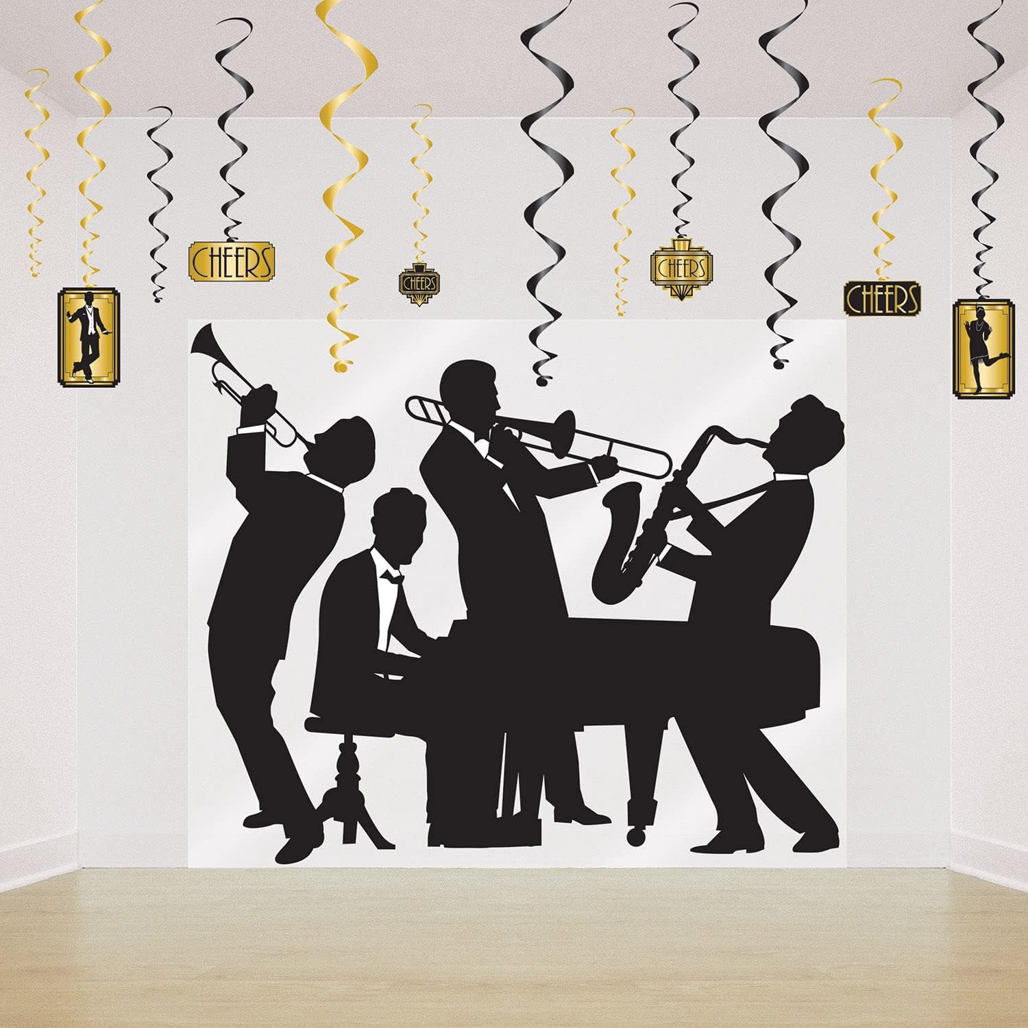 Beistle Mural Insta-Mural de la Gran Banda de Jazz de los 20