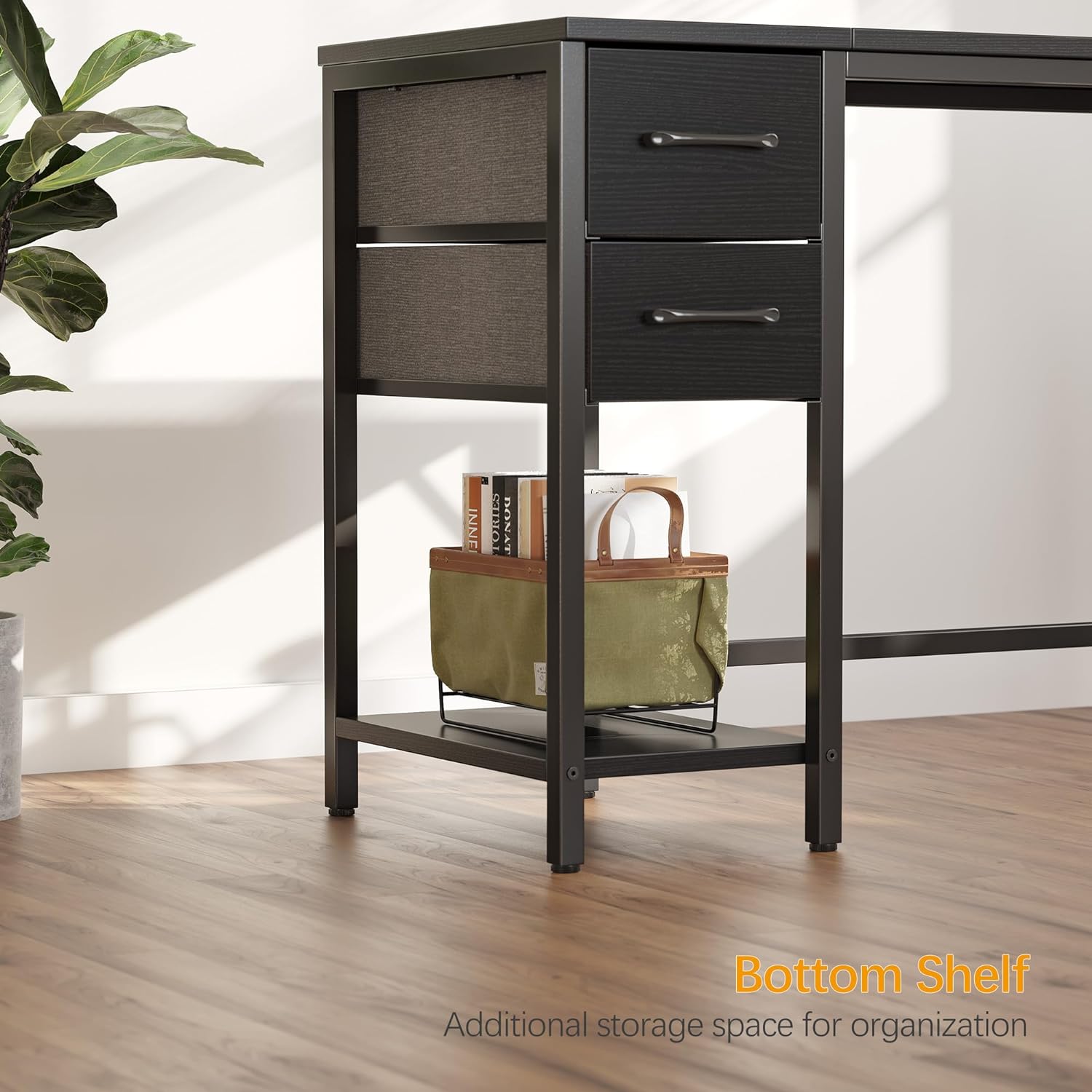 CubiCubi Escritorio para computadora en casa con 2 cajones, escritorio pequeño de 55 pulgadas, mesa de estudio, escritorio moderno y simple para PC,