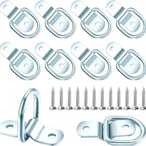 Anillos en D, ganchos de anclaje, 10 anillos D resistentes, anillos de anclaje de remolque de 14 de pulgada, anillo D de 1200 libras, amarre de Anillos en D, ganchos de anclaje, 10 anillos D resistentes, anillos de anclaje de remolque de 14 de pulgada, anillo D de 1200 libras, amarre de