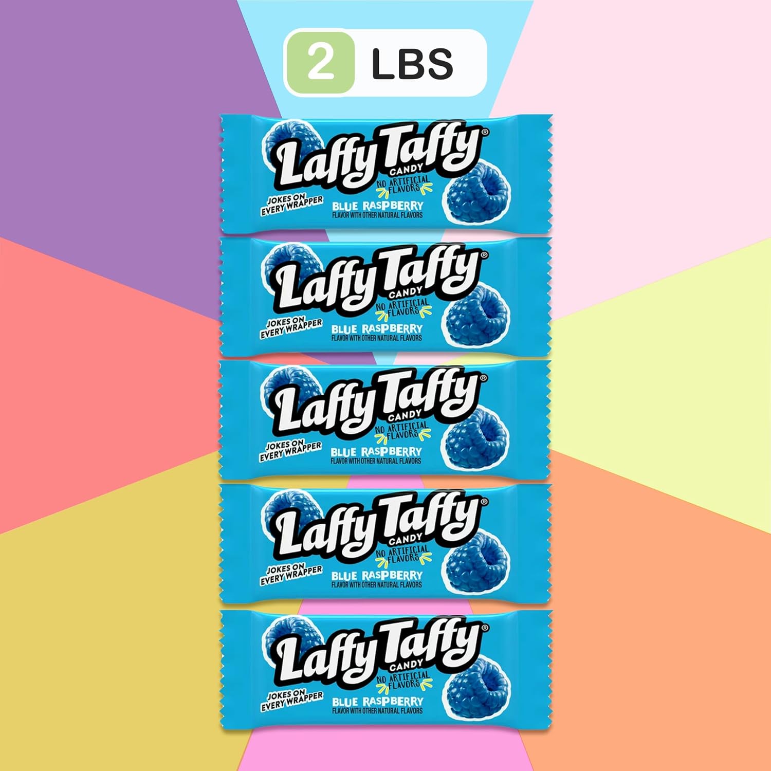 Blue Raspberry Laffy Taffy – Bolsa de 2 libras de caramelo de frambuesa azul, caramelo azul para baby shower, caramelo caramelo, caramelo azul para