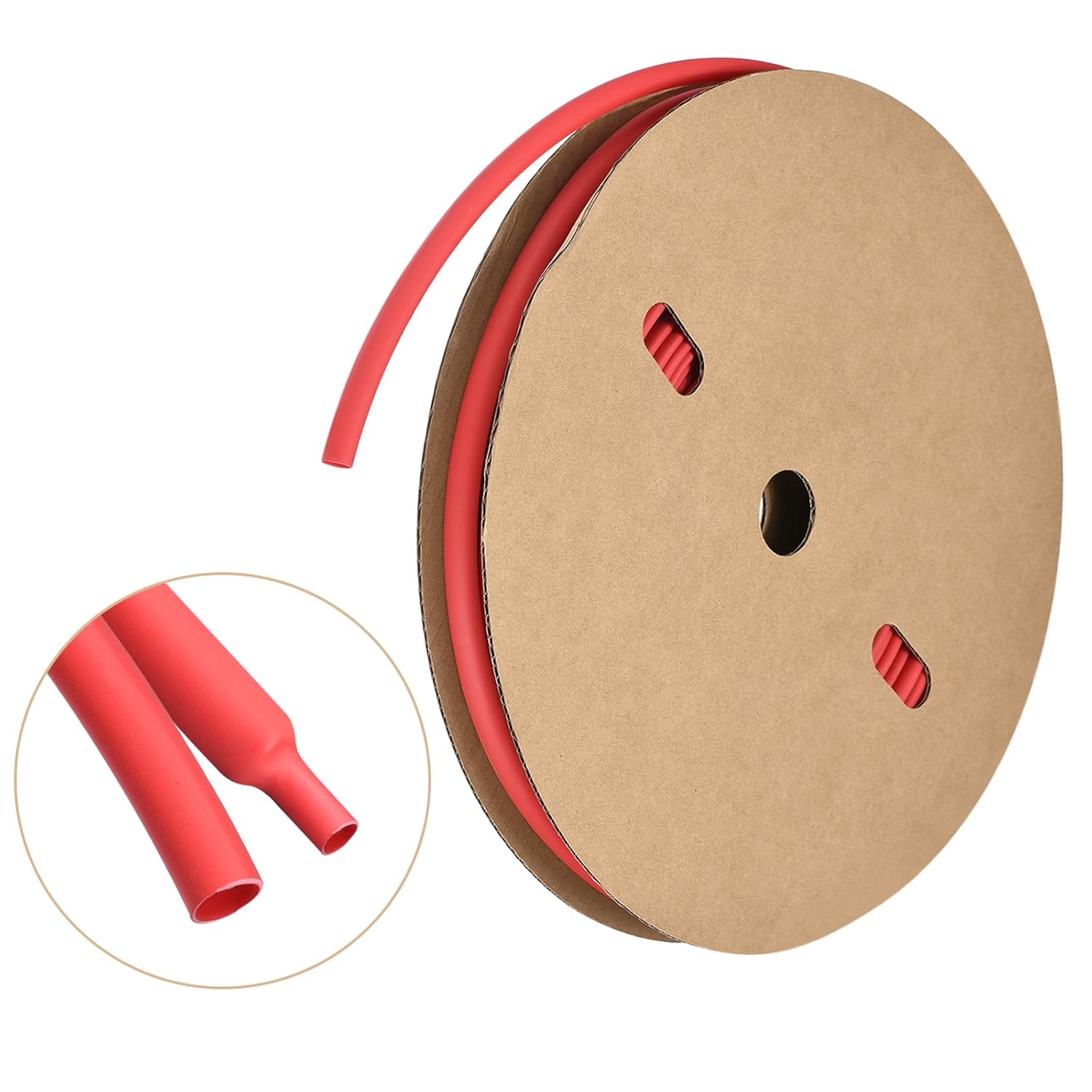 MECCANIXITY Tubo termorretráctil, relación 31, 38 pulgadas de diámetro, 50 pies, tubo termorretráctil de doble pared, impermeable, sellado, rojo