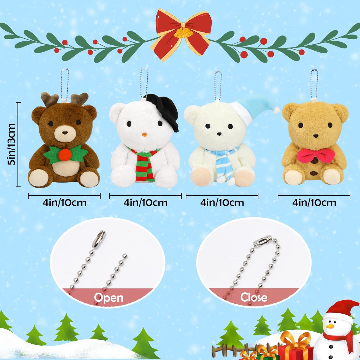 Peluche de Navidad lindo juguete de peluche de Navidad para niños y niñas, Negro –