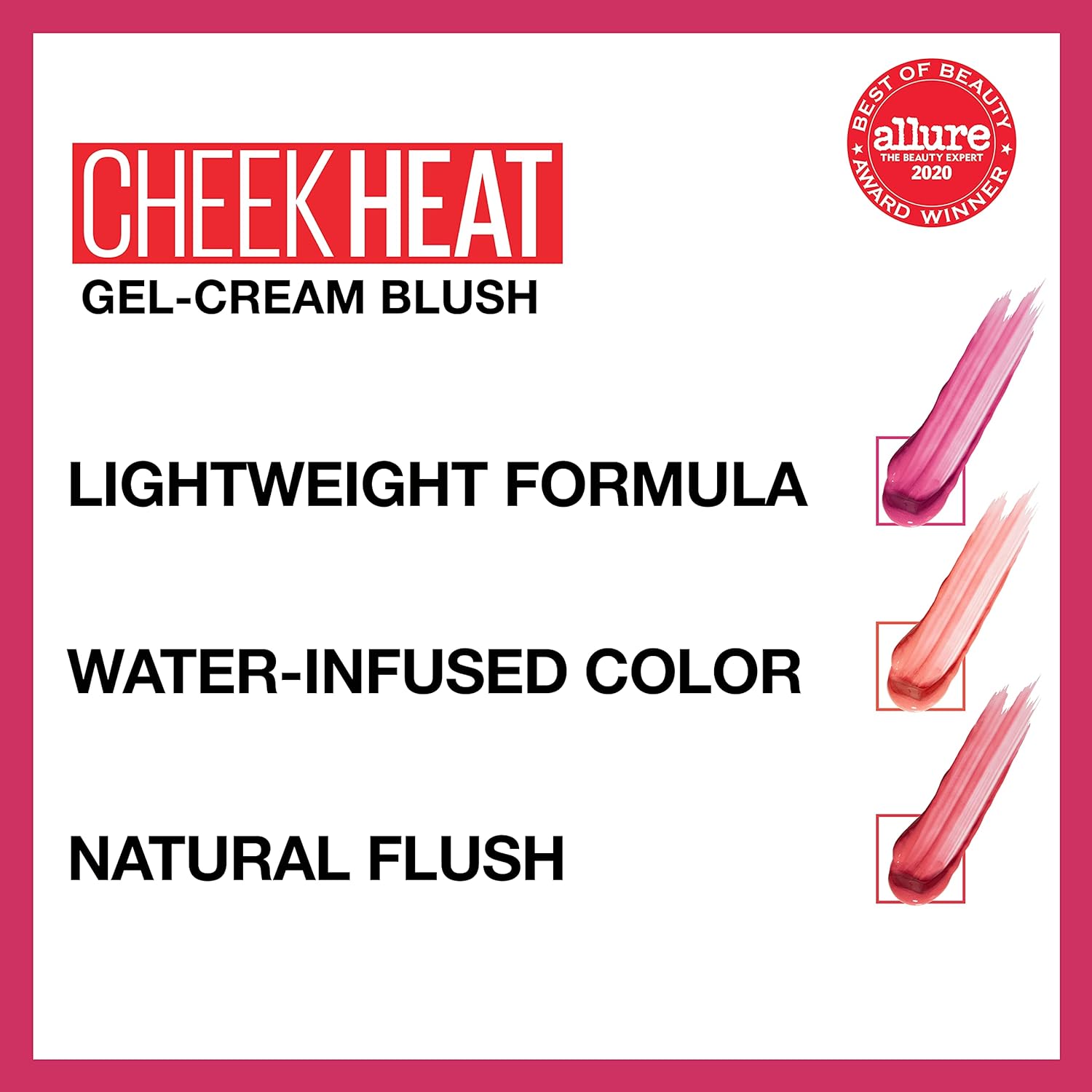 Maybelline Cheek Heat Gel-Cream Blush Makeup, lightweight, Breathable Feel, Sheer Flush Of Color, Natural-Looking, Dewy Finish, Oil-Free, Rose