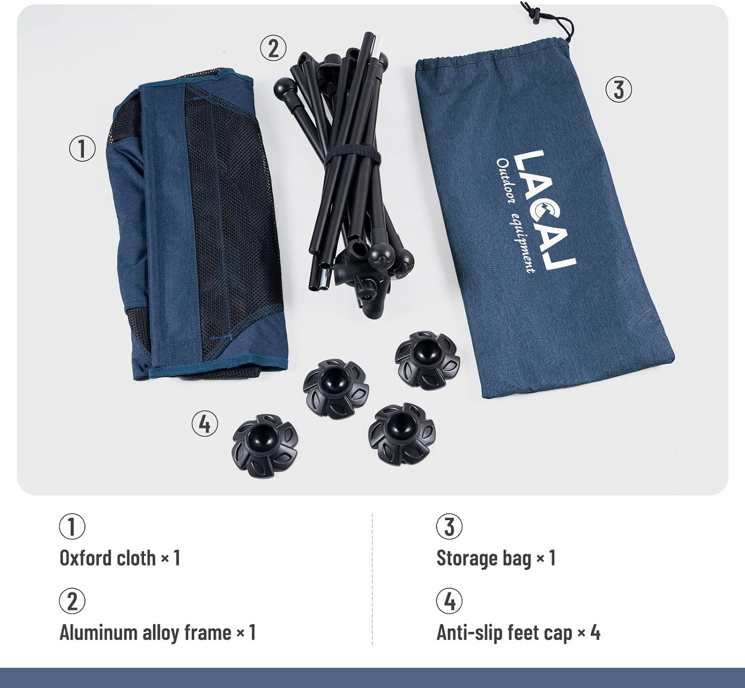 Silla ligera con respaldo medio, estructura plegable, cómoda superficie de tela Oxford con aleación de aluminio duradera, ideal para campamento,