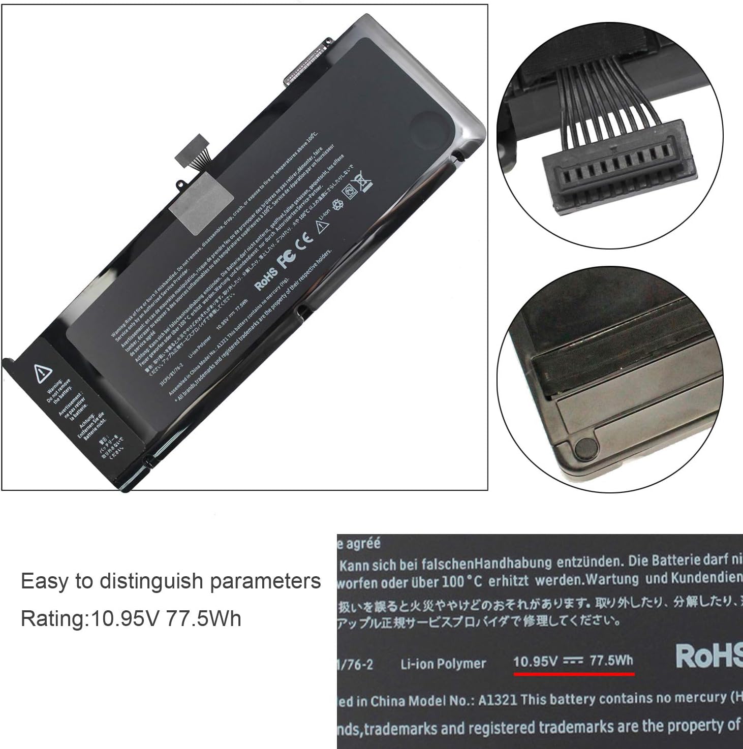 ANGWEL A1321 – Batería para portátil MacBook Pro de 15 pulgadas (solo mediados de 2009, versión de mediados de 2010) A1286 MC371LLA