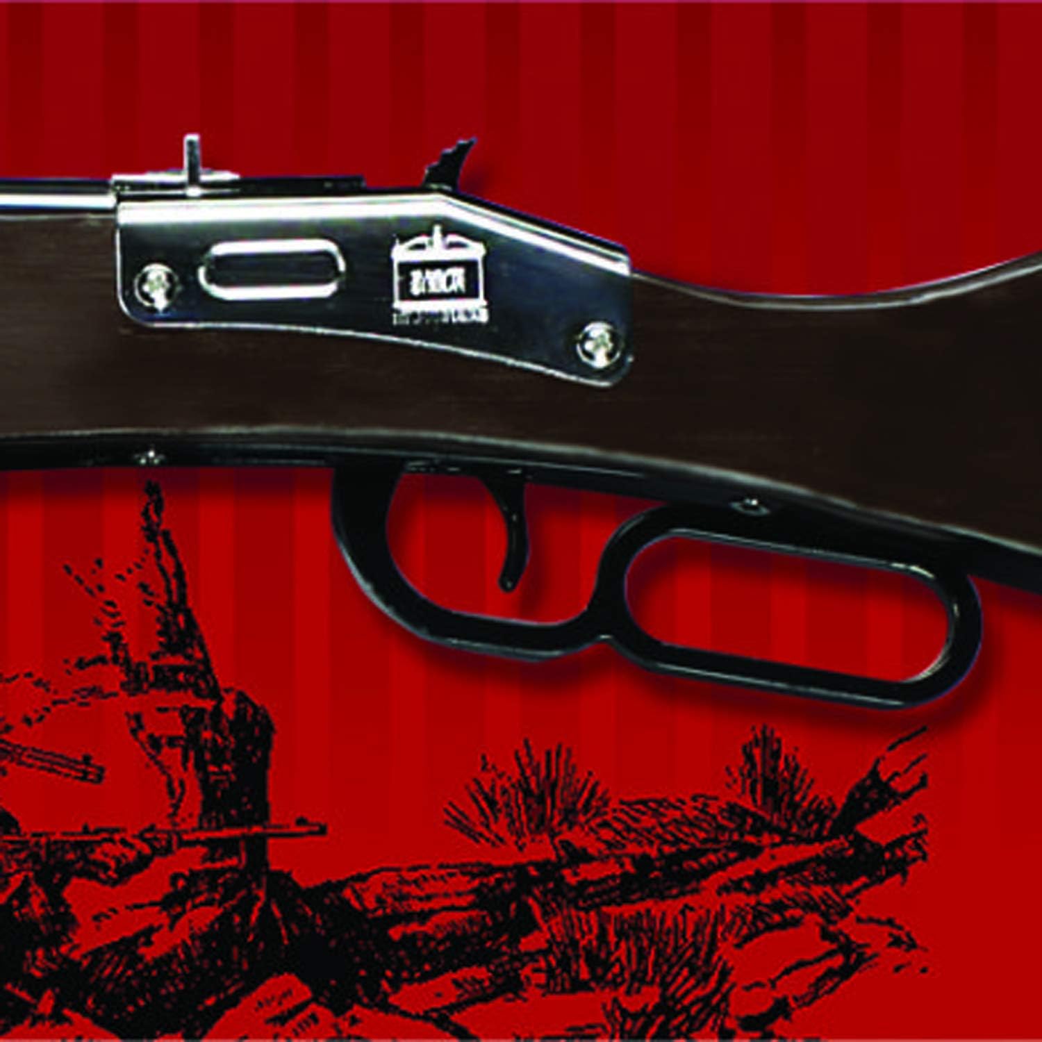 PARRIS CLASSIC QUALITY TOYS EST. 1936 Rifle de juguete de silla de montar, madera y acero, juguete de acción de juego
