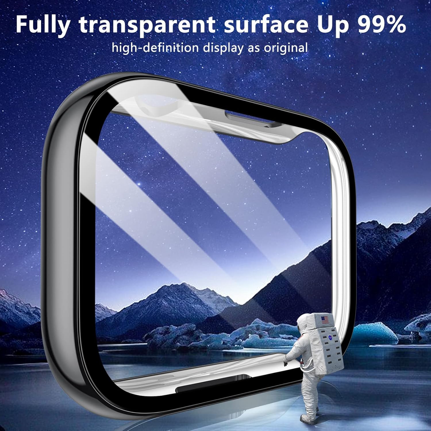 GEAK Protector de pantalla compatible con Apple Watch Case de 1.732 pulgadas Series 4, cobertura completa, cubierta protectora de policarbonato duro