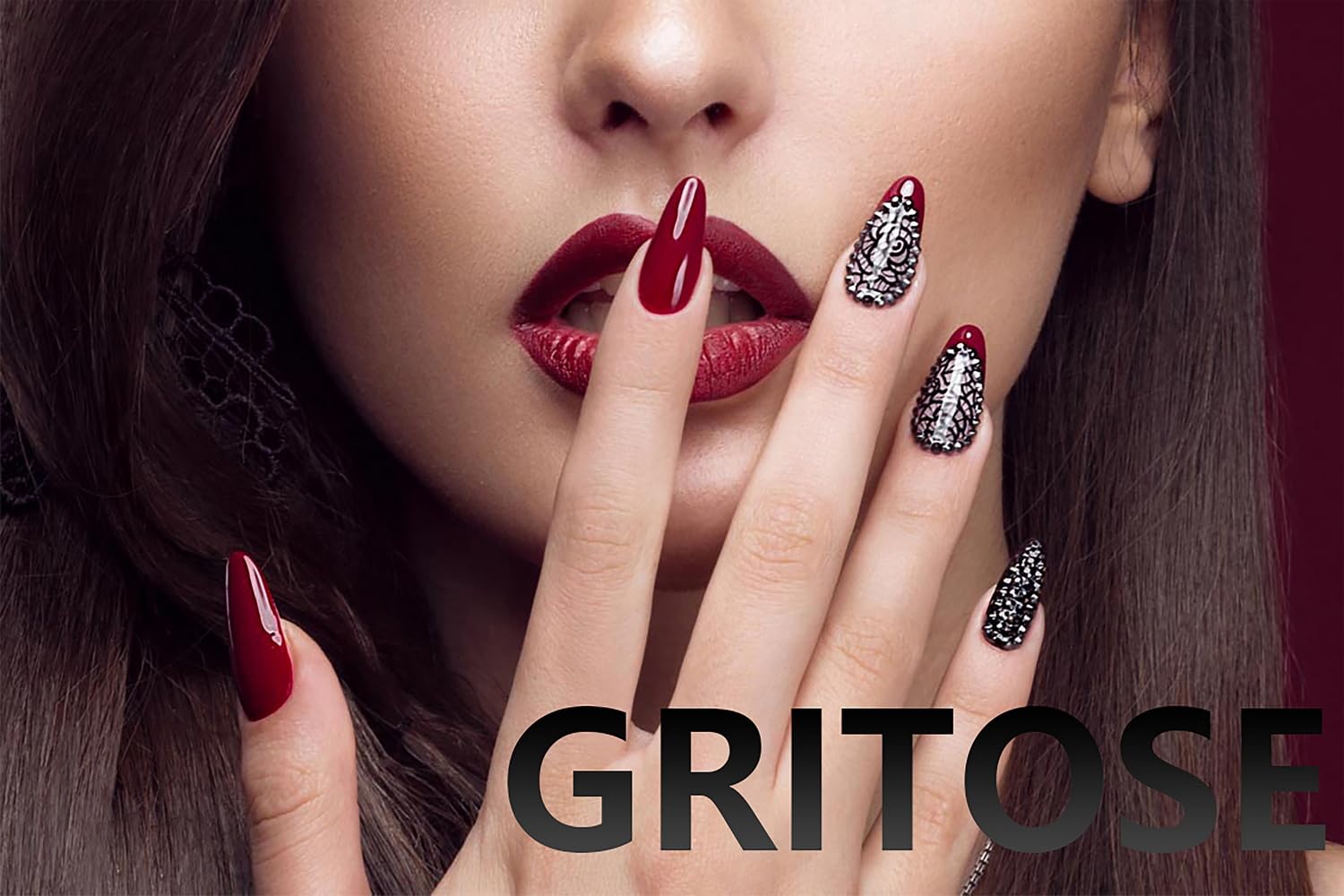Uñas postizas a presión de Halloween, uñas postizas de almendra, cobertura completa, uñas postizas rojas con diseños de gotas de sangre, punta