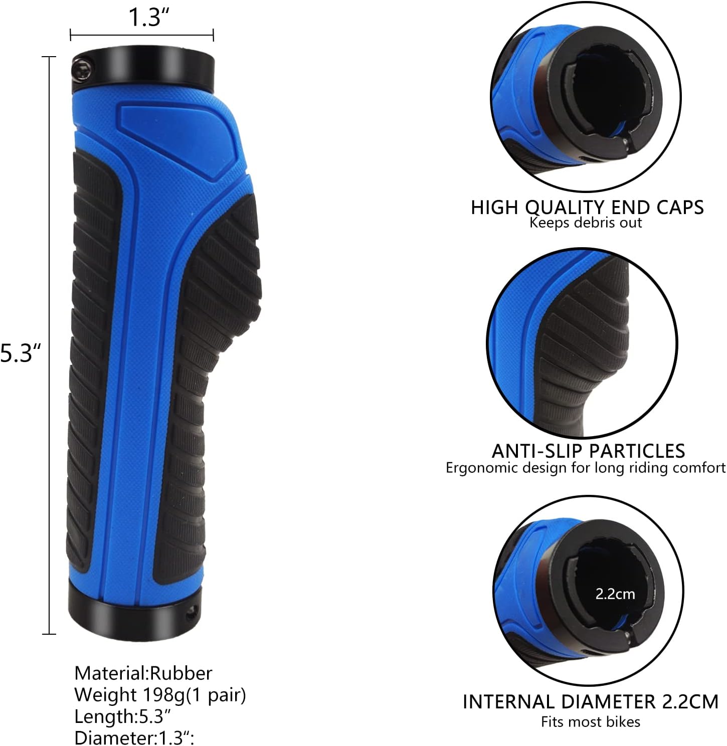 Empuñaduras de manillar de bicicleta, agarres de manillar de bicicleta de montaña, agarre de doble abrazadera de aluminio para MTB BMX extremos de
