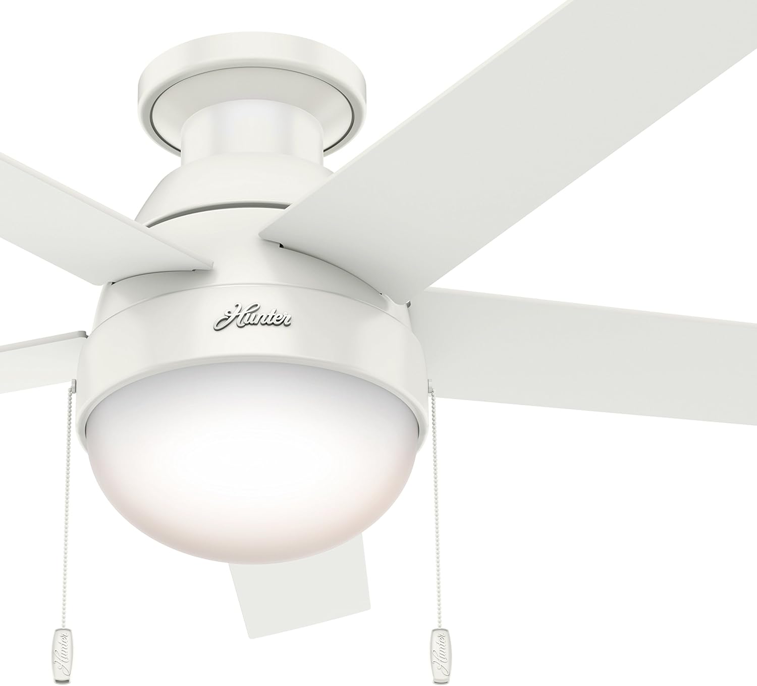 Hunter Ventilador de techo contemporáneo de 46 pulgadas con luz en bronce Premier (renovado) (blanco frío)