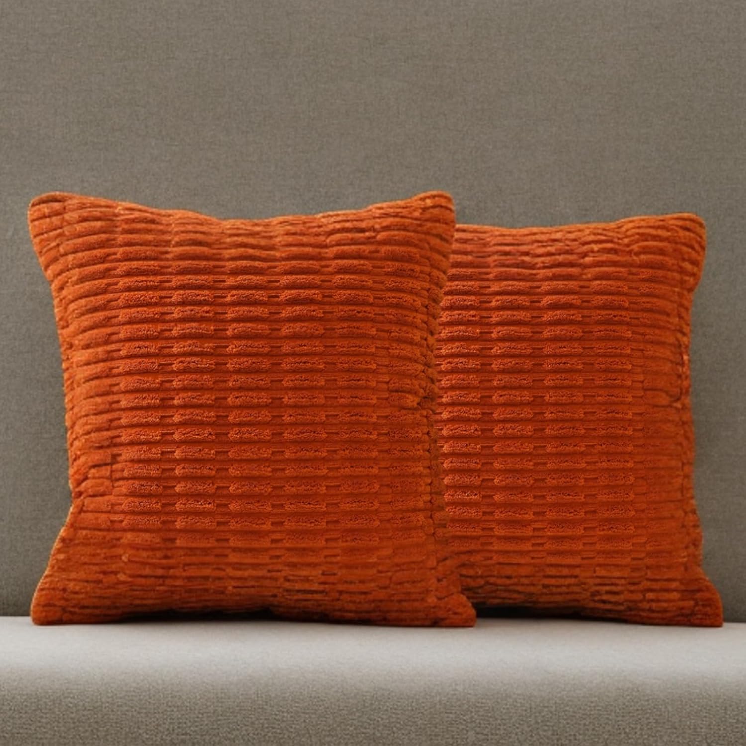 IcosaMro Juego de 2 fundas de cojín de pana de 18 x 18 pulgadas, suaves, decorativas, bohemias, suaves, para sofá, cama, sala de estar o dormitorio,
