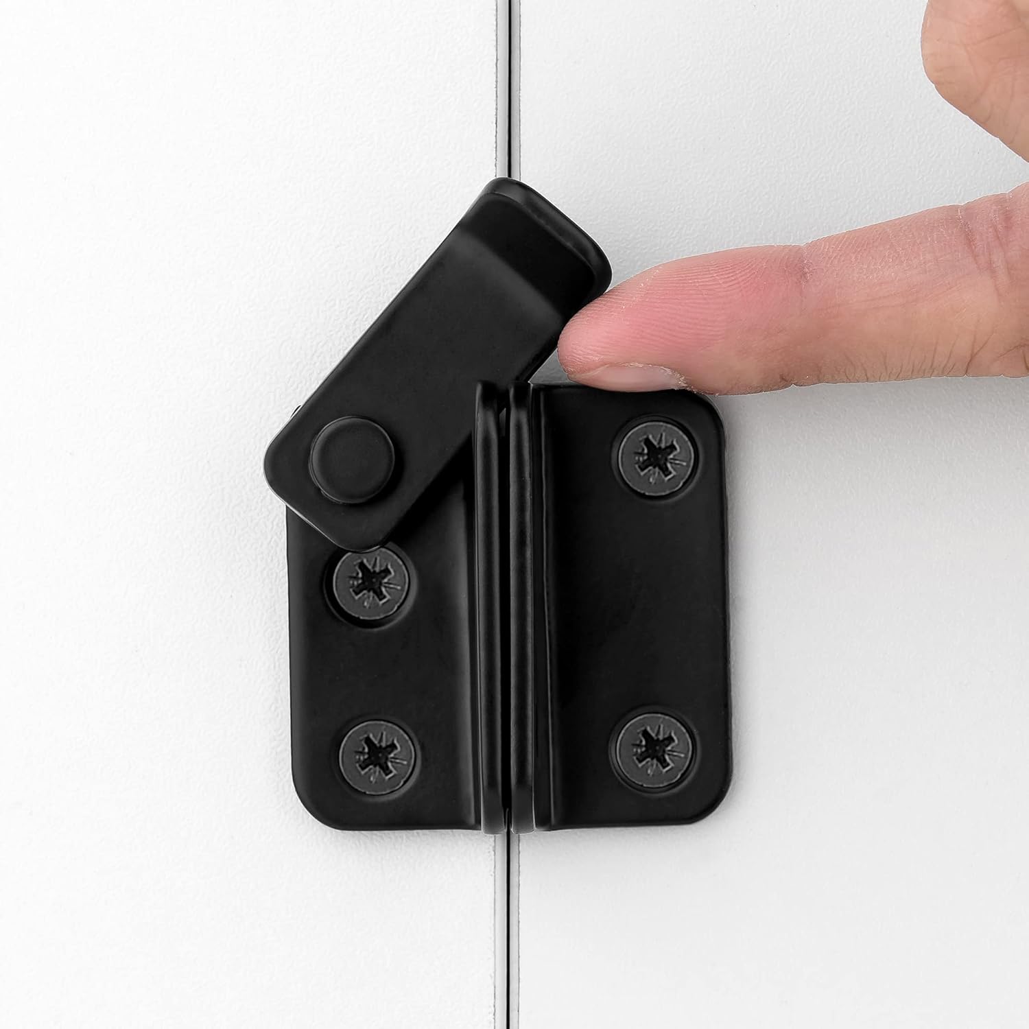 2 Packs Flip Latches1.81 x 1.77Black Stainless Steel Thickened Heavy Duty Hasp barn gate flip Door Latch Bi-fold Door Lock,Sliding Door Antique Lock