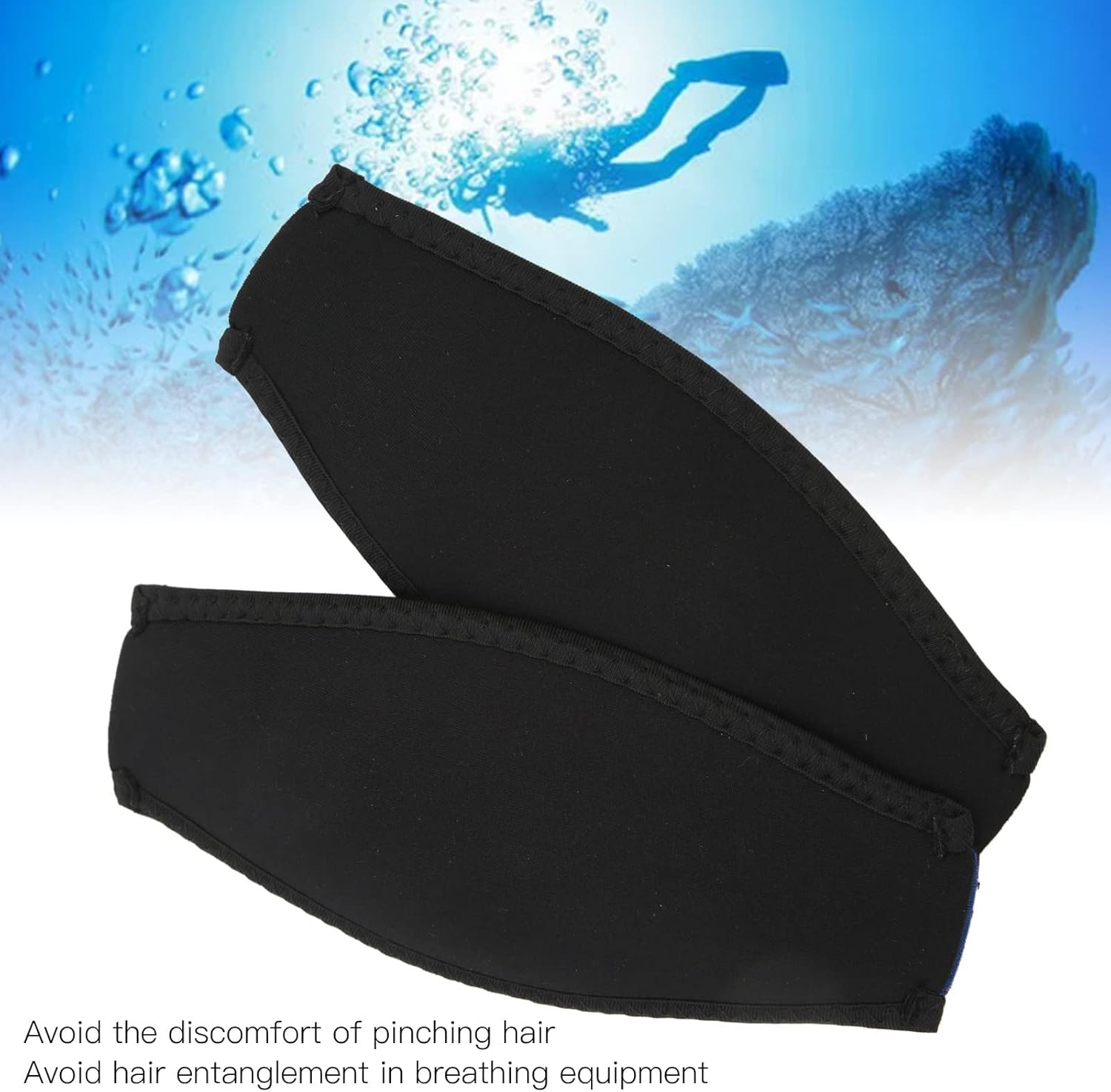 Correa para máscara de buceo, 2 unidades, protector de cabello de neopreno, protección de seguridad estabilizadora, correa de envoltura de buceo,