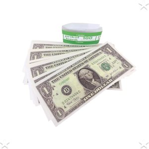 Copia billetes de 1 dólar, dinero para jugar, 100 piezas para accesorios de película, dinero de utilería Copia billetes de 1 dólar, dinero para jugar, 100 piezas para accesorios de película, dinero de utilería