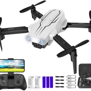 Mini dron con cámara para adultos y niños Drones con cámara FPV HD 1080P con lente ajustable de 90, selfie de gestos, inicio de una tecla, giros de Mini dron con cámara para adultos y niños Drones con cámara FPV HD 1080P con lente ajustable de 90, selfie de gestos, inicio de una tecla, giros de