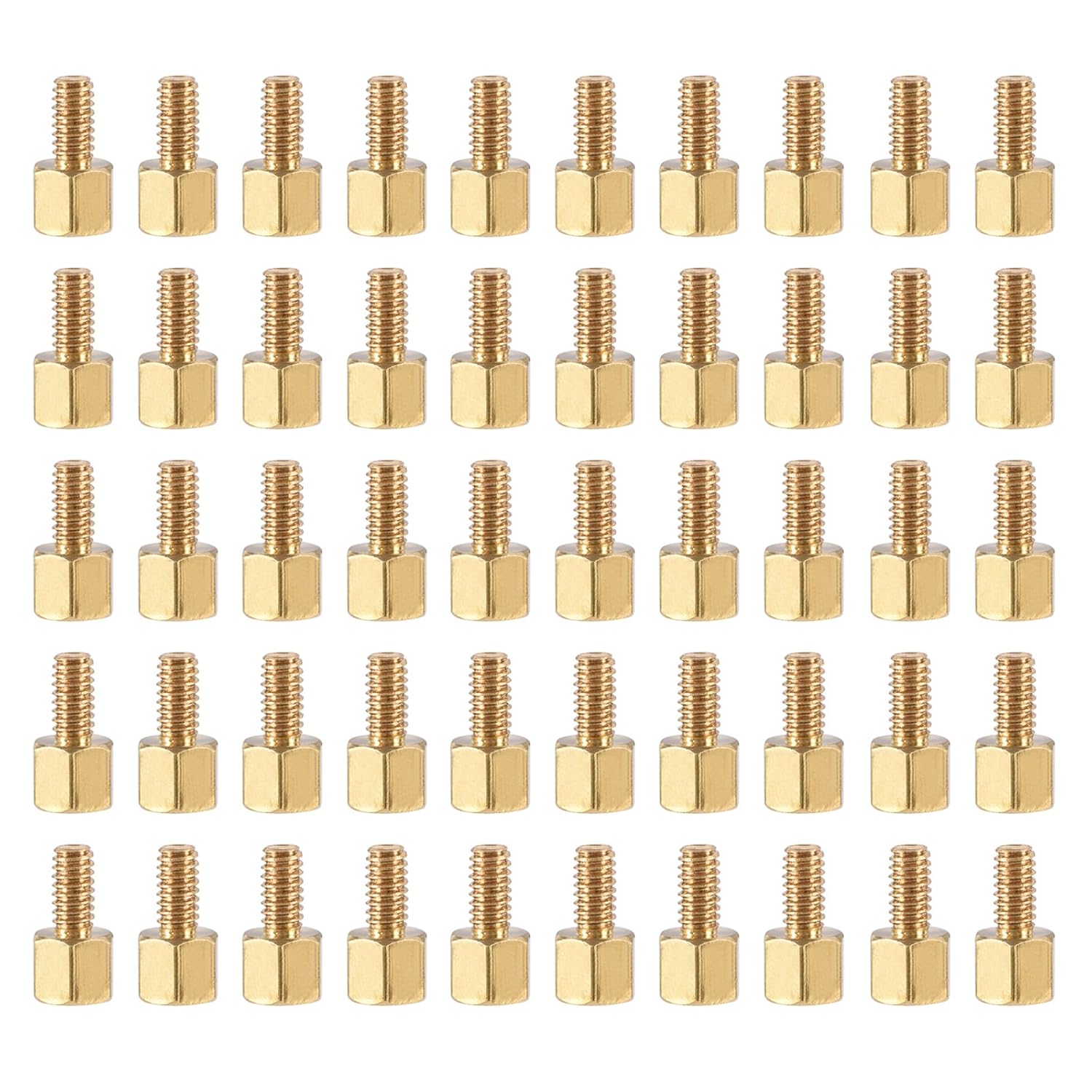 YOKIVE 50 tornillos de separación M2.5, separadores hexagonales de latón para PCB, mantienen la altura consistente, ideal para placa base (tono