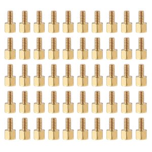 YOKIVE 50 tornillos de separación M2.5, separadores hexagonales de latón para PCB, mantienen la altura consistente, ideal para placa base (tono YOKIVE 50 tornillos de separación M2.5, separadores hexagonales de latón para PCB, mantienen la altura consistente, ideal para placa base (tono