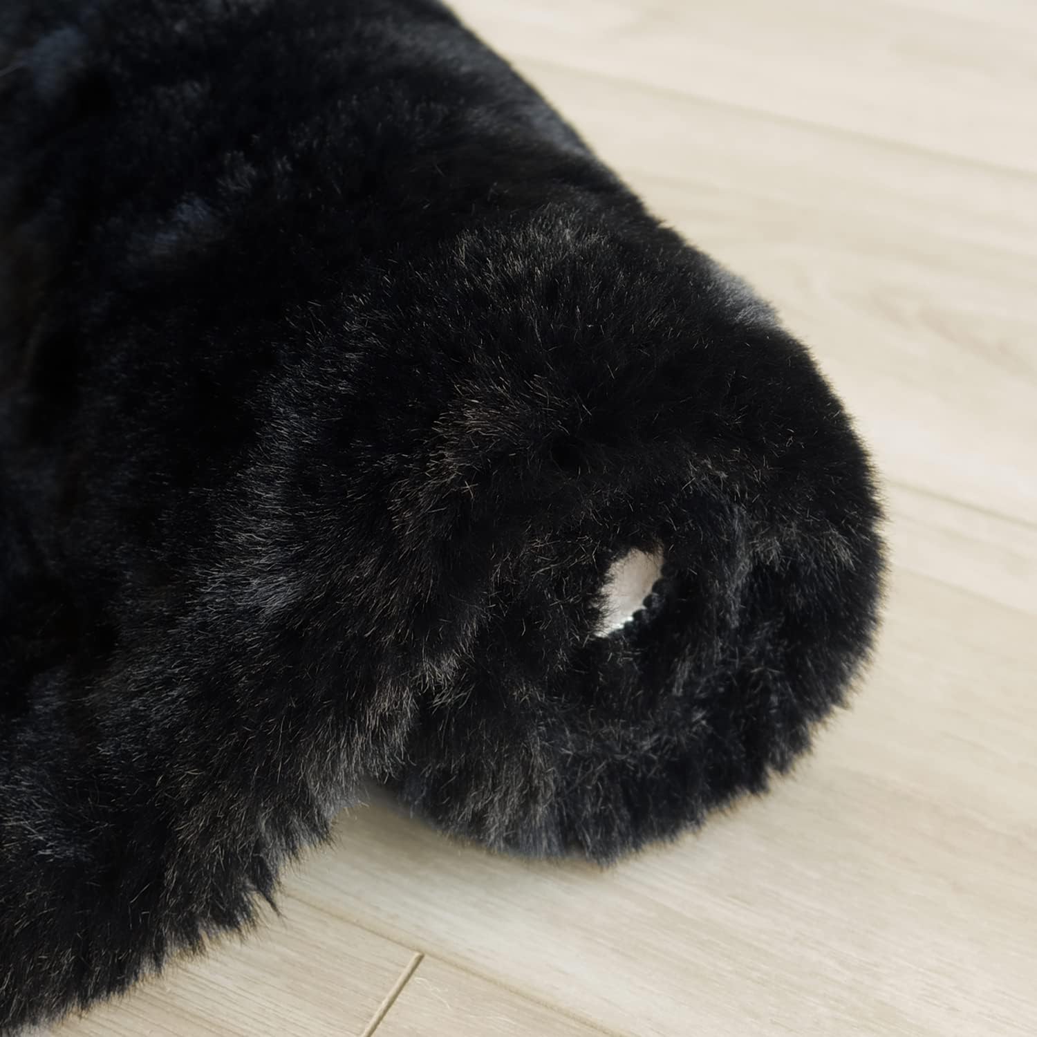 Alfombra negra esponjosa de 5 x 7 pies para dormitorio, alfombra rectangular de pelo lavable con conejo, para sala de estar, habitación de