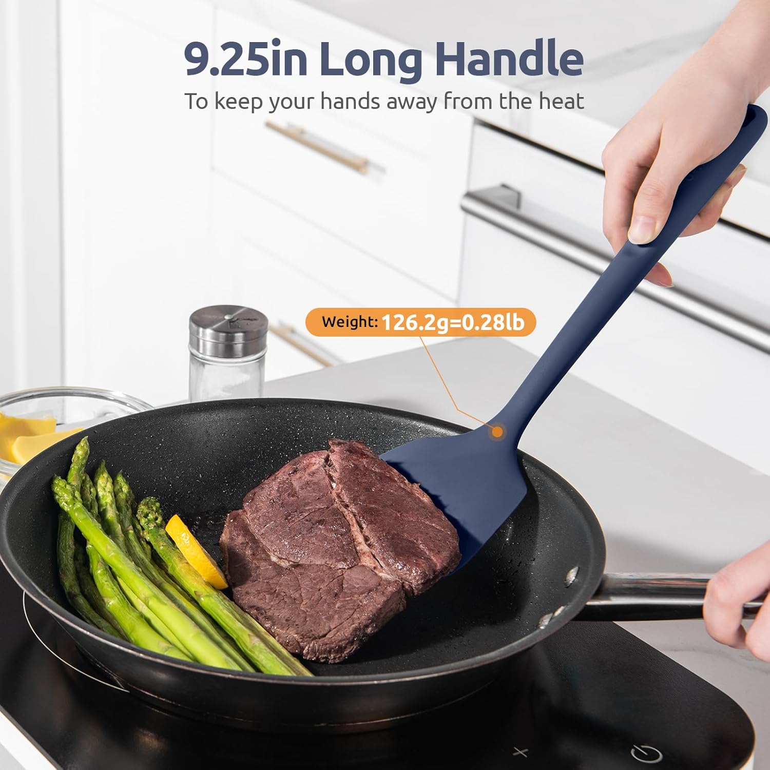 Espátula de silicona resistente al calor de 600  espátula de cocina sólida U-Taste de 13.6 pulgadas, sin BPA, utensilio de cocina flexible y fino
