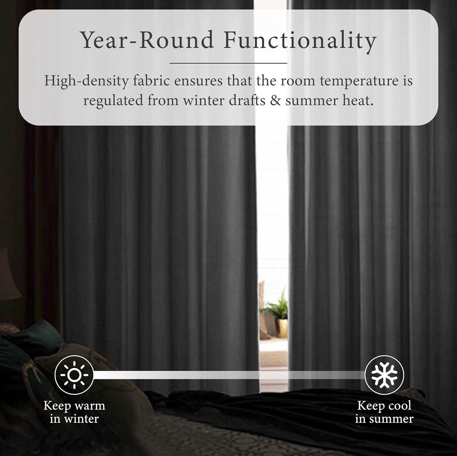 Magic Drapes – Cortina de ventana con doble plisado, 100% poliéster, para la decoración del hogar 2 paneles tipo blackout con aislamiento térmico.