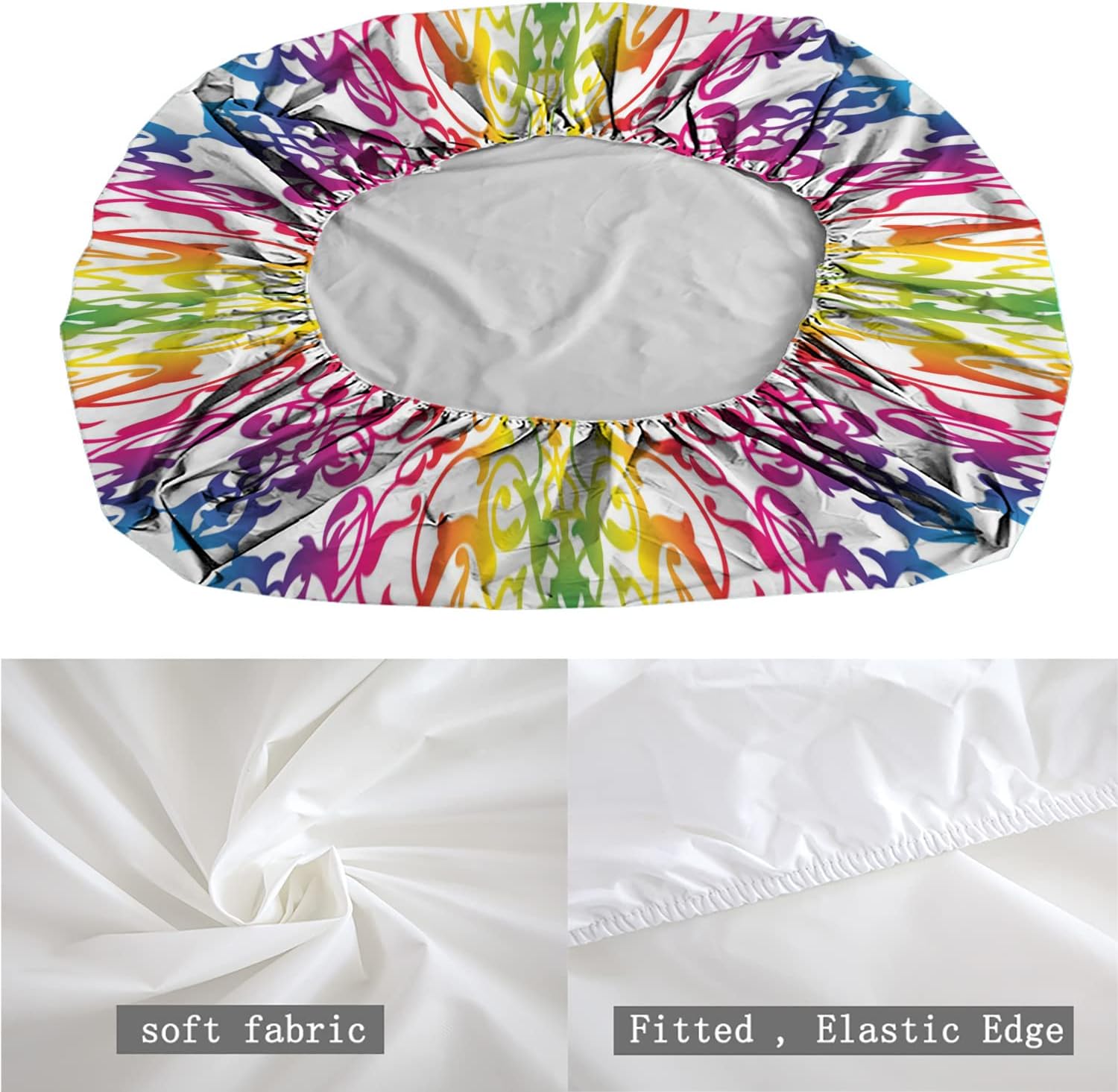 Sábana bajera de 3 piezas con temática retro, diseño abstracto de hiedra con remolinos de encaje, juego de cama decorativo de 3 piezas, bolsillo