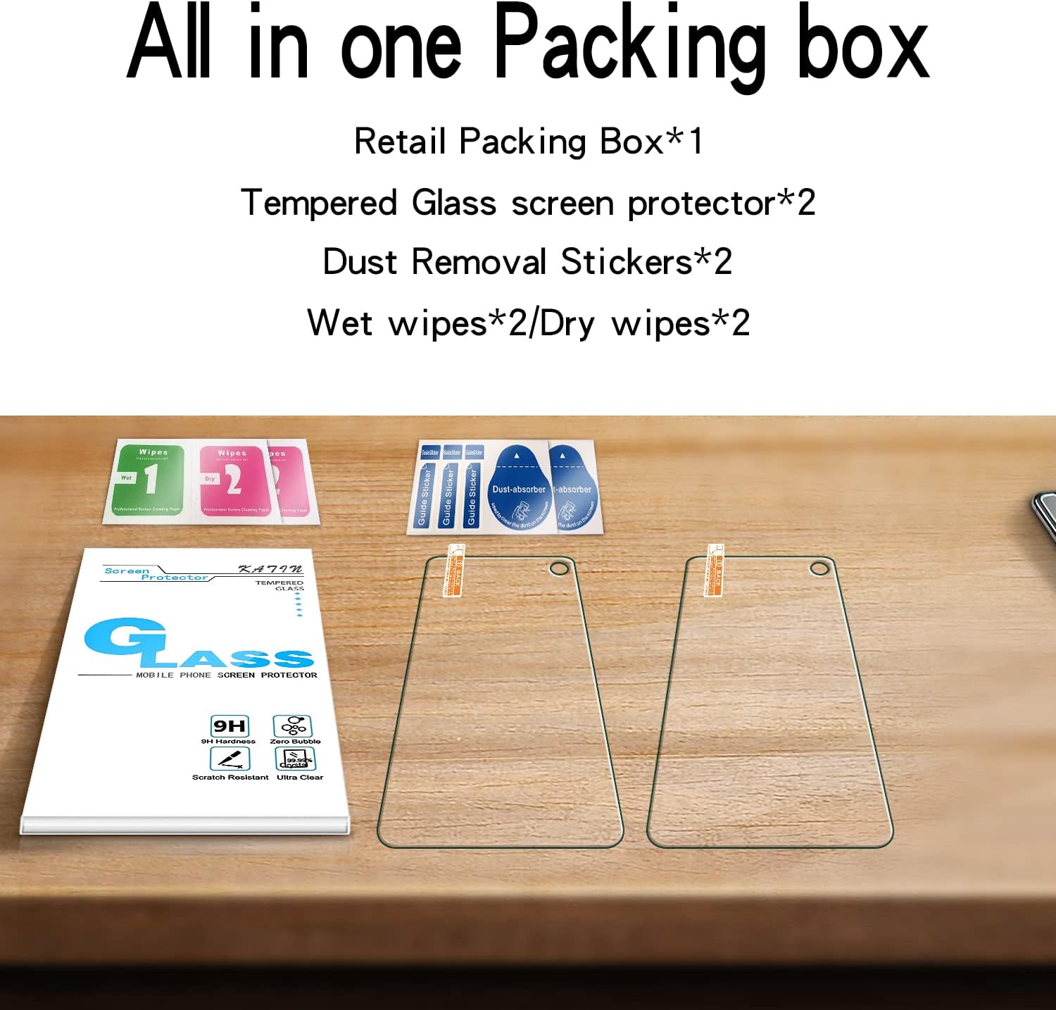 KATIN Paquete de 2 Protector de pantalla de vidrio templado para Samsung Galaxy S10e, antiarañazos, sin burbujas, dureza 9H, compatible con fundas