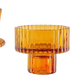 Lysenn Portavelas de vidrio ámbar para velas de pilar, velas cónicas, velas de candelita  Portavelas multiusos premium  Se adapta a velas de 78 Lysenn Portavelas de vidrio ámbar para velas de pilar, velas cónicas, velas de candelita  Portavelas multiusos premium  Se adapta a velas de 78