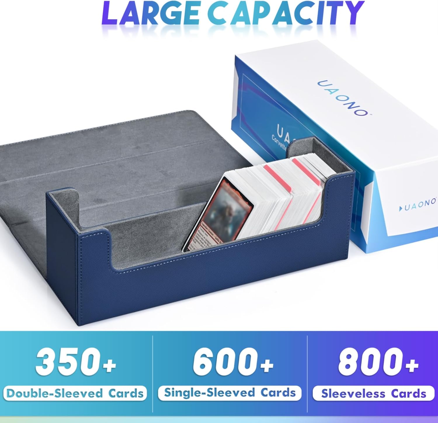 Caja de almacenamiento de tarjetas para tarjetas intercambiables, funda de cartas premium con capacidad para más de 600 tarjetas de una sola funda