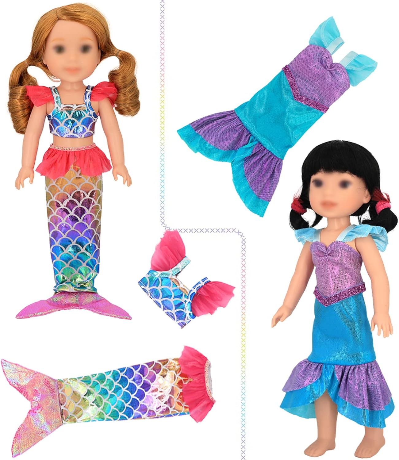 SOTOGO 11 conjuntos de ropa de muñeca americana Wellie trajes de trajes de pijama, trajes de baño, ropa de muñeca de los deseadores de niñas para