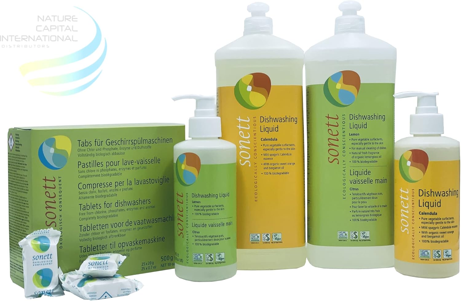 Sonett – Tabletas orgánicas para lavavajillas, 25 unidades, limpieza profunda, aroma fresco, 25 tabletas x 0.67 onzas, 18 onzas líquidas (1 unidad)