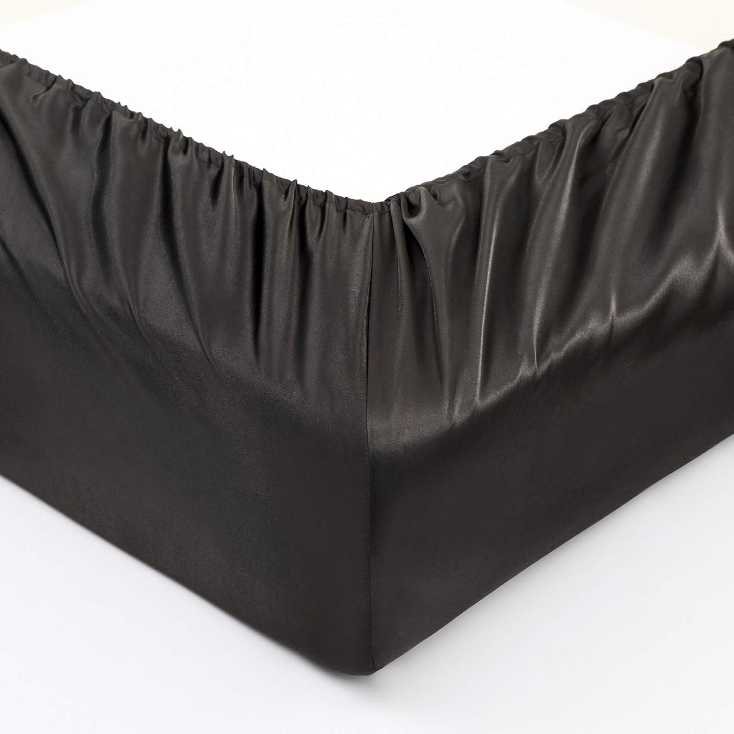 P Pothuiny Sábana bajera de satén tamaño individual, 1 sábana bajera individual, funda de colchón extra suave con bolsillo profundo para cama de 12